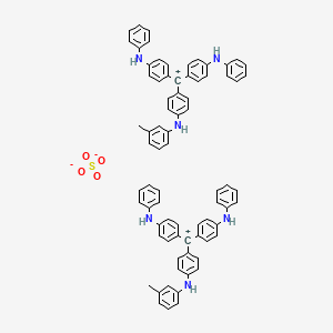 molecular formula C76H64N6O4S B14131217 N-[4-[bis(4-anilinophenyl)methyl]phenyl]-3-methylaniline;sulfate CAS No. 29243-26-3