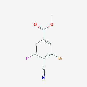 molecular formula C9H5BrINO2 B1413122 Methyl 3-bromo-4-cyano-5-iodobenzoate CAS No. 1805419-51-5