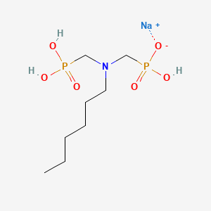 molecular formula C8H20NNaO6P2 B14131304 Phosphonic acid, [(hexylimino)bis(methylene)]bis-, sodium salt CAS No. 67939-22-4