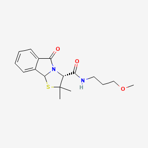 molecular formula C17H22N2O3S B14131375 (3R)-N-(3-methoxypropyl)-2,2-dimethyl-5-oxo-3,9b-dihydro-[1,3]thiazolo[2,3-a]isoindole-3-carboxamide CAS No. 1214624-24-4