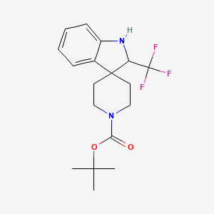 molecular formula C18H23F3N2O2 B1413140 2-Methyl-2-{[2-(Trifluoromethyl)Spiro[Indole-3,4-Piperidine]-1-Yl]Carbonyloxy}Propylidyne CAS No. 1251004-24-6