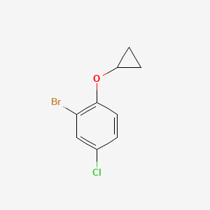molecular formula C9H8BrClO B14131405 2-Bromo-4-chloro-1-cyclopropoxybenzene 