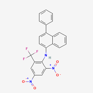 molecular formula C23H14F3N3O4 B14131432 N-[2,4-Dinitro-6-(trifluoromethyl)phenyl]-4-phenylnaphthalen-1-amine CAS No. 88965-47-3