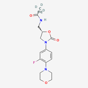 molecular formula C16H20FN3O4 B14131540 N-({(5S)-3-[3-Fluoro-4-(morpholin-4-yl)phenyl]-2-oxo-1,3-oxazolidin-5-yl}methyl)(2-~13~C,~2~H_3_)acetamide CAS No. 1217836-87-7
