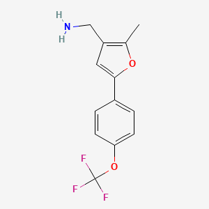 molecular formula C13H12F3NO2 B1413160 C-[2-Methyl-5-(4-trifluoromethoxy-phenyl)-furan-3-yl]-methylamine CAS No. 1858255-46-5