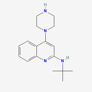 molecular formula C17H24N4 B14131611 N-tert-butyl-4-(piperazin-1-yl)quinolin-2-amine 