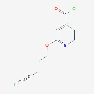 molecular formula C11H10ClNO2 B1413168 2-(Pent-4-ynyloxy)isonicotinoyl chloride CAS No. 1984038-19-8
