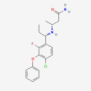 molecular formula C19H22ClFN2O2 B14131724 ButanaMide, 3-[[(1S)-1-(4-chloro-2-fluoro-3-phenoxyphenyl)propyl]aMino]-, (3R)- 