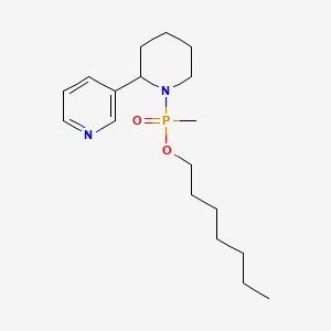 molecular formula C18H31N2O2P B14131828 Heptyl methyl[2-(pyridin-3-yl)piperidin-1-yl]phosphinate CAS No. 89095-29-4