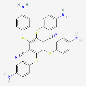 molecular formula C32H24N6S4 B14131866 Tetrakis[(4-aminophenyl)sulfanyl]benzene-1,4-dicarbonitrile 