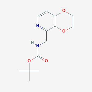 molecular formula C13H18N2O4 B1413188 tert-Butyl ((2,3-dihydro-[1,4]dioxino-[2,3-c]pyridin-5-yl)methyl)carbamate CAS No. 1823832-57-0