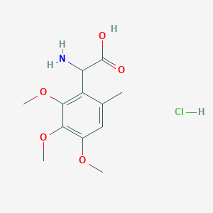 molecular formula C12H18ClNO5 B14131965 2-Amino-2-(2,3,4-trimethoxy-6-methylphenyl)acetic acid hydrochloride CAS No. 1135916-84-5