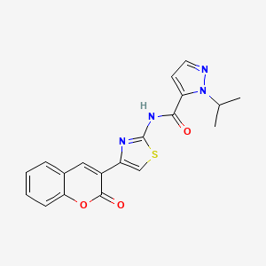 molecular formula C19H16N4O3S B14132068 1-isopropyl-N-(4-(2-oxo-2H-chromen-3-yl)thiazol-2-yl)-1H-pyrazole-5-carboxamide CAS No. 1210875-54-9
