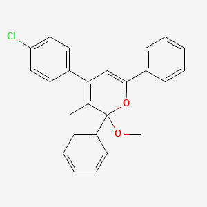 molecular formula C25H21ClO2 B14132085 4-(4-Chlorophenyl)-2-methoxy-3-methyl-2,6-diphenyl-2H-pyran CAS No. 89009-24-5