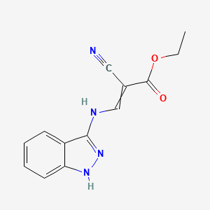 molecular formula C13H12N4O2 B1413217 Ethyl 2-cyano-3-(1H-indazol-3-ylamino)prop-2-enoate CAS No. 1858264-22-8