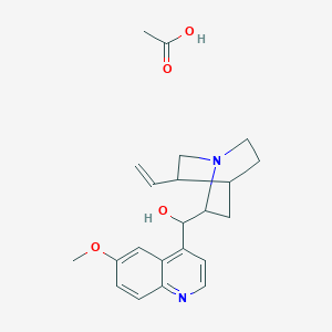 molecular formula C22H28N2O4 B14132249 Acetic acid;(5-ethenyl-1-azabicyclo[2.2.2]octan-2-yl)-(6-methoxyquinolin-4-yl)methanol 