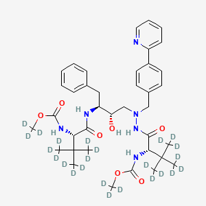 molecular formula C38H52N6O7 B14132262 trideuteriomethyl N-[(2S)-4,4,4-trideuterio-1-[[(2S,3S)-3-hydroxy-1-phenyl-4-[(4-pyridin-2-ylphenyl)methyl-[[(2S)-4,4,4-trideuterio-2-(trideuteriomethoxycarbonylamino)-3,3-bis(trideuteriomethyl)butanoyl]amino]amino]butan-2-yl]amino]-1-oxo-3,3-bis(trideuteriomethyl)butan-2-yl]carbamate CAS No. 1092540-58-3