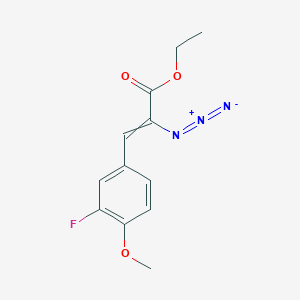 molecular formula C12H12FN3O3 B1413241 Ethyl 2-azido-3-(3-fluoro-4-methoxyphenyl)prop-2-enoate CAS No. 136818-63-8