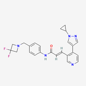 molecular formula C24H23F2N5O B14132419 N-[4-(3,3-Difluoro-1-azetidinylmethyl)phenyl]-3-[4-(1-cyclopropyl-1H-pyrazole-4-yl)-3-pyridinyl]acrylamide 