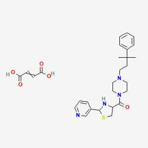 molecular formula C28H36N4O5S B14132482 But-2-enedioic acid;[4-(3-methyl-3-phenylbutyl)piperazin-1-yl]-(2-pyridin-3-yl-1,3-thiazolidin-4-yl)methanone 
