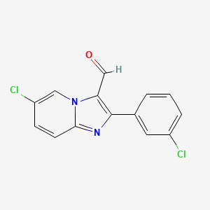 molecular formula C14H8Cl2N2O B14132503 6-Chloro-2-(3-chlorophenyl)imidazo[1,2-a]pyridine-3-carboxaldehyde CAS No. 1048917-60-7