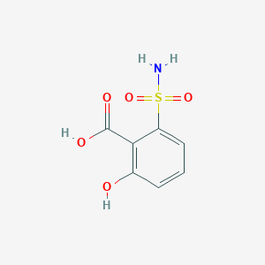 molecular formula C7H7NO5S B14132587 2-Hydroxy-6-sulfamoylbenzoic acid 