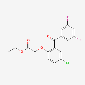 molecular formula C17H13ClF2O4 B14132602 Ethyl 2-[4-chloro-2-(3,5-difluorobenzoyl)phenoxy]acetate 