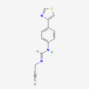 molecular formula C13H11N3S B14132760 N'-Prop-2-yn-1-yl-N-[4-(1,3-thiazol-4-yl)phenyl]methanimidamide CAS No. 89259-41-6