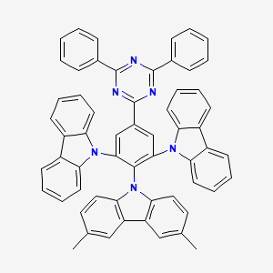 molecular formula C59H40N6 B14132823 9-[2,6-Di(carbazol-9-yl)-4-(4,6-diphenyl-1,3,5-triazin-2-yl)phenyl]-3,6-dimethylcarbazole 