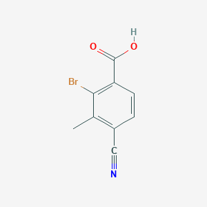 molecular formula C9H6BrNO2 B1413305 2-Bromo-4-cyano-3-methylbenzoic acid CAS No. 1805102-02-6