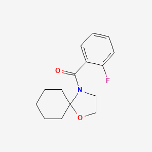 molecular formula C15H18FNO2 B14133353 (2-Fluorophenyl)(1-oxa-4-azaspiro[4.5]dec-4-yl)methanone 