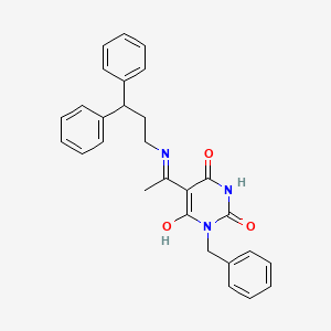 molecular formula C28H27N3O3 B14133360 (5E)-3-benzyl-5-{1-[(3,3-diphenylpropyl)amino]ethylidene}-6-hydroxypyrimidine-2,4(3H,5H)-dione 