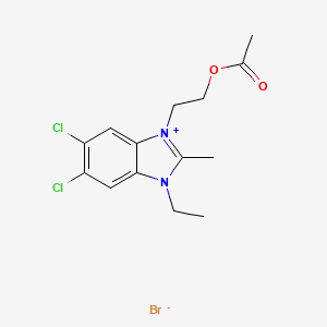 molecular formula C14H17BrCl2N2O2 B14133483 1-(2-Acetoxyethyl)-5,6-dichloro-3-ethyl-2-methyl-1H-benzo[d]imidazol-3-ium bromide CAS No. 2870-35-1