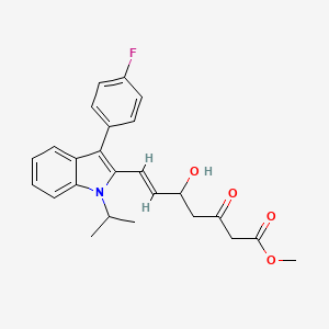 molecular formula C25H26FNO4 B14133710 Methyl 7-[3-(4-fluorophenyl)-1-isopropyl-indol-2-yl]-5-hydroxy-3-oxo-hept-6-enoate 