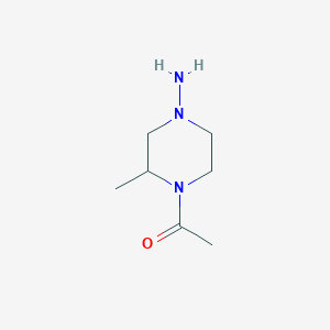 molecular formula C7H15N3O B14133787 1-(4-Amino-2-methylpiperazin-1-yl)ethan-1-one CAS No. 211748-72-0