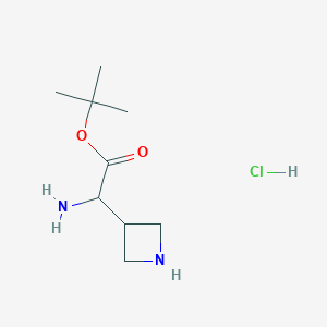 molecular formula C9H19ClN2O2 B14133821 Tert-butyl 2-amino-2-(azetidin-3-yl)acetate;hydrochloride 