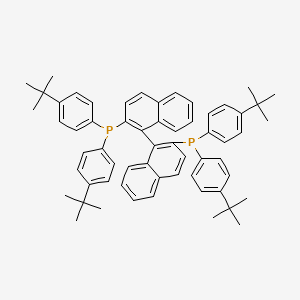 molecular formula C60H64P2 B14133852 2,2'-Bis(bis(4-(tert-butyl)phenyl)phosphaneyl)-1,1'-binaphthalene CAS No. 103550-77-2