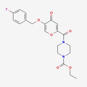 molecular formula C20H21FN2O6 B14133976 ethyl 4-(5-((4-fluorobenzyl)oxy)-4-oxo-4H-pyran-2-carbonyl)piperazine-1-carboxylate CAS No. 1021024-17-8