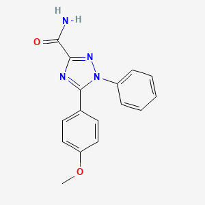 molecular formula C16H14N4O2 B14134077 1H-1,2,4-Triazole-3-carboxamide, 5-(4-methoxyphenyl)-1-phenyl- CAS No. 89010-19-5