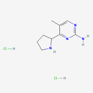 molecular formula C9H16Cl2N4 B1413412 5-Methyl-4-pyrrolidin-2-ylpyrimidin-2-amine dihydrochloride CAS No. 2109145-45-9
