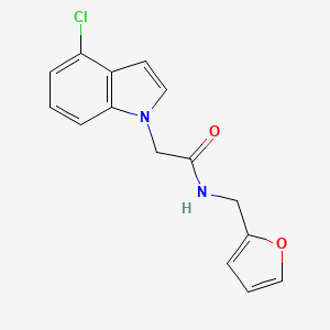 molecular formula C15H13ClN2O2 B14134349 2-(4-chloro-1H-indol-1-yl)-N-(furan-2-ylmethyl)acetamide CAS No. 1144477-36-0