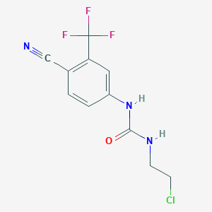 molecular formula C11H9ClF3N3O B1413440 N-(2-Chloroethyl)-N'-[4-cyano-3-(trifluoromethyl)phenyl]urea CAS No. 1987135-73-8
