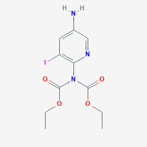 molecular formula C11H14IN3O4 B1413451 ethyl N-(5-amino-3-iodopyridin-2-yl)-N-(ethoxycarbonyl)carbamate CAS No. 1971131-37-9