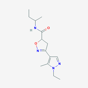 molecular formula C14H22N4O2 B14134546 N-(butan-2-yl)-3-(1-ethyl-5-methyl-1H-pyrazol-4-yl)-4,5-dihydro-1,2-oxazole-5-carboxamide CAS No. 1006321-56-7
