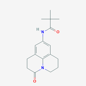 molecular formula C17H22N2O2 B14134632 N-(3-oxo-1,2,3,5,6,7-hexahydropyrido[3,2,1-ij]quinolin-9-yl)pivalamide CAS No. 898427-48-0