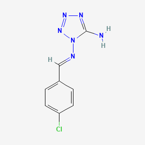 molecular formula C8H7ClN6 B14134678 N~1~-[(E)-(4-chlorophenyl)methylidene]-1H-tetrazole-1,5-diamine 