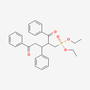molecular formula C28H31O5P B14134744 Diethyl (2-benzoyl-5-oxo-3,5-diphenylpentyl)phosphonate CAS No. 89262-73-7