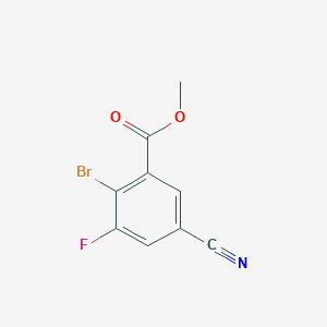 molecular formula C9H5BrFNO2 B1413476 Methyl 2-bromo-5-cyano-3-fluorobenzoate CAS No. 1807215-21-9