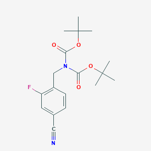 molecular formula C18H23FN2O4 B14134818 N,N-DI-T-Boc-4-(aminomethyl)-3-fluorobenzonitrile CAS No. 1196152-39-2