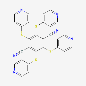 molecular formula C28H16N6S4 B14134850 Tetrakis(pyridin-4-ylsulfanyl)benzene-1,4-dicarbonitrile 